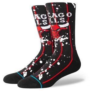 STANCE x NBA Chicago Bulls Overspray Crew Socks, Sz Large NWT Sold Out!